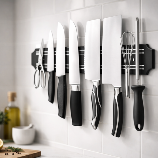 Multipurpose Magnetic Knife Rack Strip Household Kitchen Tools Space-Saving Wall Mounted Magnet Knives Holder With Rack